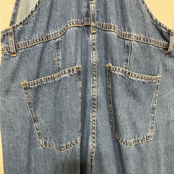 New FREE PEOPLE Ziggy Sapphire Blue Denim Overalls Medium Wash WTF Size Medium - Picture 7 of 12